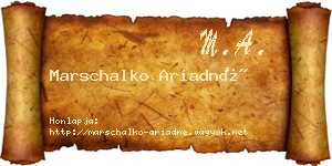 Marschalko Ariadné névjegykártya